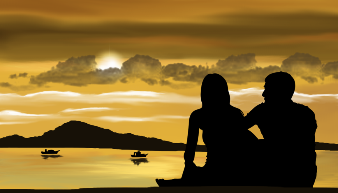 digital art couple silhouettes 398342